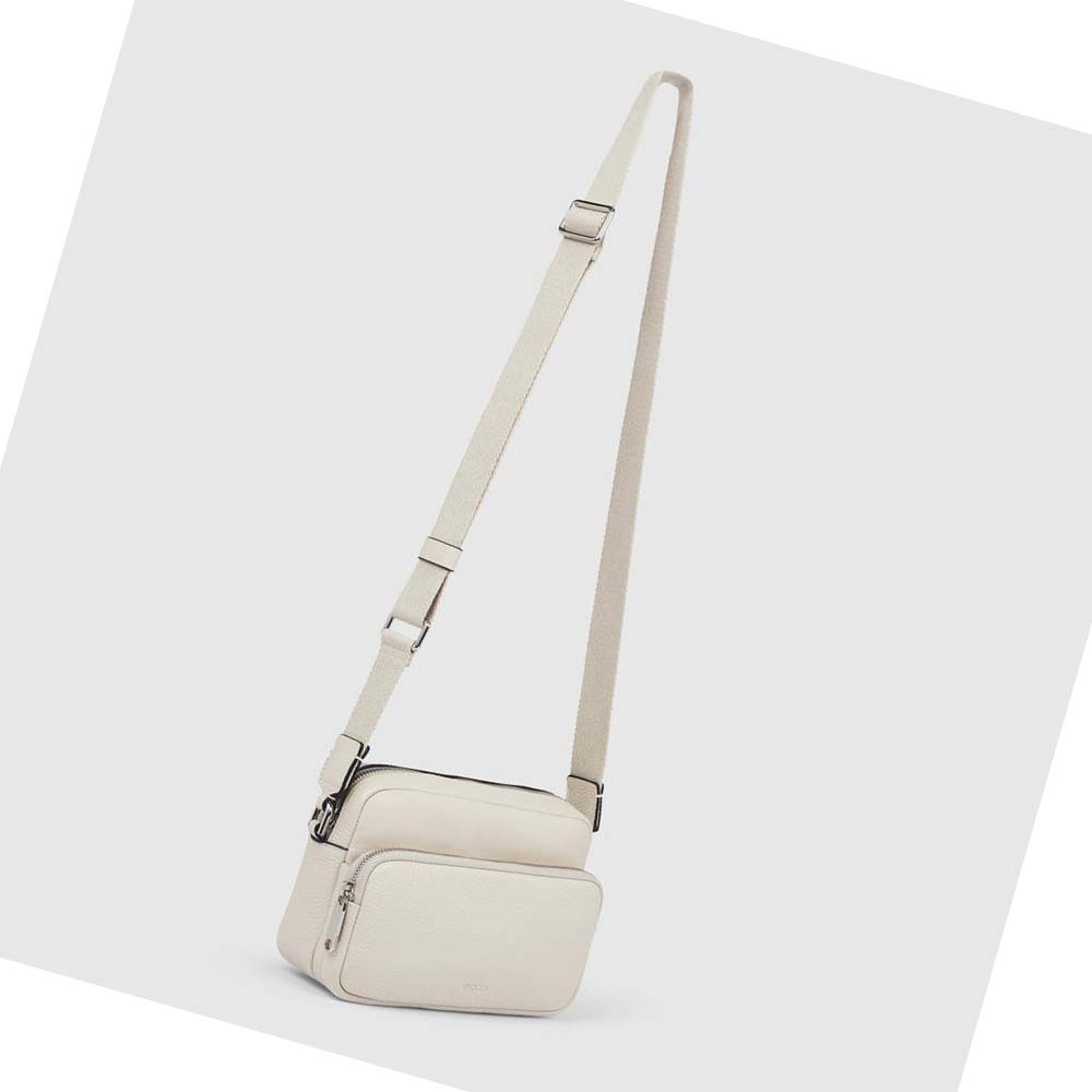 Women's Ecco Textureblock Camera Shoulder Bags White | Canada 384LIS